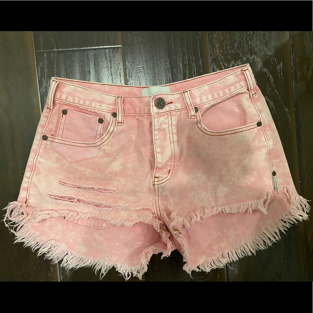 one teaspoon pink le wolves shorts